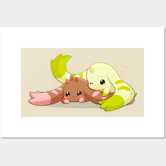 Lopmon & Terriermon Wall Art by ocarianya